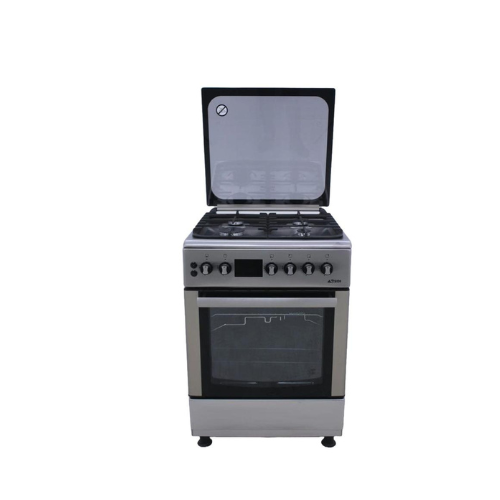 CUISINIERE ASTECH CK66ELCF 60/60 4FEUX INOX AVEC ECRAN ET CHALEUR TOURNENTE